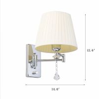 HGhomeart Modern Sconce Wall Lights Luminaria Bedside Reading Lamp Swing Arm Wall Lamp E27 Crystal Wall Sconce Bathroom Lights