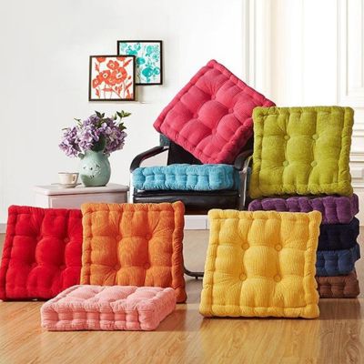 ۩▦ Cute Pillow Tatami Chair Cushion Solid Color Plush Seat Pad Soft Office Pads Outdoor Floor Throw Pillows Home Decor