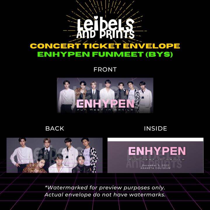 leibelsandprints ENHYPEN BYS FUNMEET Ticket Envelope Pouch Holder