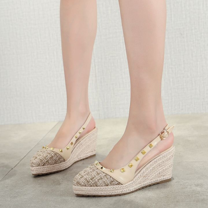 wedge-sandals-empty-after-the-new-2023-summer-pointed-rivet-baotou-straw-thick-documentary-shoes-bottom-high-female