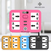 T15 ปลั๊กไฟ Power Strip มี 4 ช่อง AC Socket และ ช่องชาร์จ USB 3 Port สายยาว 1.8 เมตร กำลังสูงสุด 2500W-10Aสายไฟ100%ทองแดง รางปลั๊กไฟ วัสดุทนไฟ750องศา ปลั๊กไฟยา