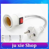 JuXie store 110V-220V LED Lamp Base Holder Light Socket Bulb Power E27 Socket With Switch EU US Plug Energy Saving Lampada Table