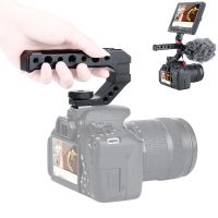 อลูมิเนียม DSLR Top Handle Grip W Cold Shoe Mount 1/4 3/8 สำหรับไมโครโฟนวิดีโอ A6400 6300