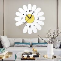 ZZOOI Acrylic Daisy Wall Clock Digital Display Time Clock Modern Style Clocks for Home Kitchen Living Room Farmhouse Decor