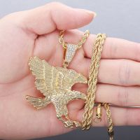 24 inch Eagle Necklace Statement Jewelry Sale Gold Color Stainless Steel Hawk Animal Charm Pendant &amp; Chain For Men Fashion Chain Necklaces