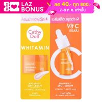 Cathy Doll Whitamin C DayCream &amp; Spot Serum 6+6ml.ไวท์ตามินซี ครีมวิตตามินซี+เซรั่มวิตามินซี