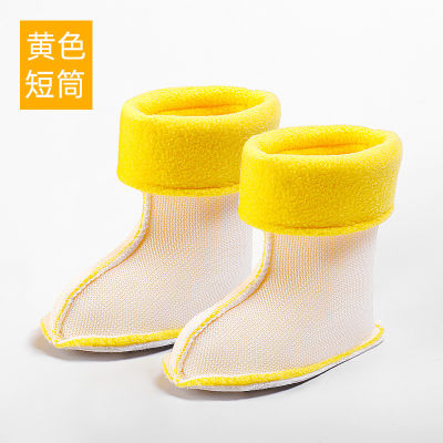 [COD]Smally เด็กรองเท้าฝน Duantong ปากฝ้ายซับ ฤดูหนาวเพิ่มกำมะหยี่กันน้ำและอบอุ่นเกาหลี ซับรองเท้าน้ำแบบถอดได้