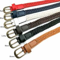 Womens Ladies Kintted Belts Elastic ided Stretch Canvas Casual