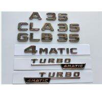 Chrome Shiny Silver Letters Trunk Badges Emblems for Mercedes Benz W177 A35 C118 X118 CLA35 GLA35 GLB35 AMG TURBO 4MATIC