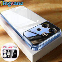 Jingsanc เคสชัดเจนแบบ HD หรูหราสำหรับ Infinix Smart 7เคสเคลือบผิวด้วยไฟฟ้าวิวใหญ่พร้อมการป้องกันฟิล์มเลนส์ในตัวฝาครอบกันกระแทกรองรับการกระแทก Infinix Smart 7 A31-1