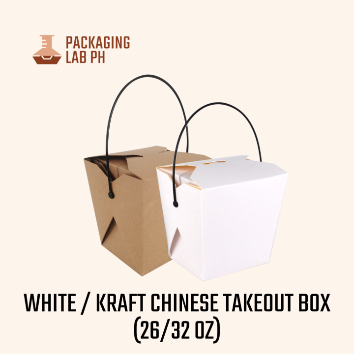 Kraft Chinese Takeout Box with handle (2 SIZES) Lazada PH