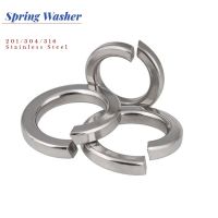 3-100 buah 201/304/316 Stainless Steel Spring Washer M1.6/2/2.5/3/4/5/6/10/12/14/16/18/20 Split Spring Lock Washer Gasket elastis