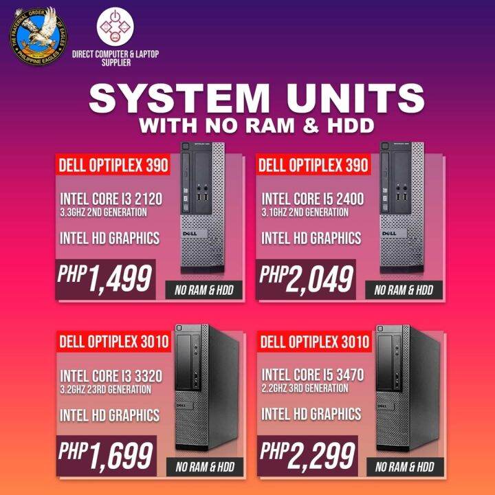 CPU PC Desktop No RAM and No Hard Disk Drive Computer System Units Core