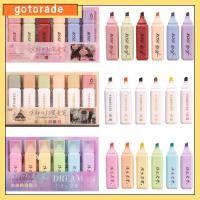 GOTORADE 6Pcs กราฟฟิตี ปากกาไฮไลท์ ลงชื่อเข้าใช้ เขียนด้วยลายมือ ปากกาฟลูออเรสเซนต์ ทนทานต่อการใช้งาน มาร์กเกอร์ ปากกามาร์กเกอร์ โรงเรียนในโรงเรียน