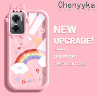 เคส Chenyyka สำหรับ Xiaomi Redmi 10 5G Redmi Note 11E 5G Redmi 11 Prime 5G เคสแฟชั่นโชคดี Little Monster Bowknot ปลอกนิ่มกันกระแทกทนต่อการขีดข่วนเคสโทรศัพท์โปร่งใส TPU ซิลิกาเจลฝาครอบป้องกันเลนส์กล้องถ่ายรูป