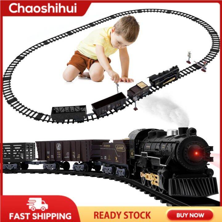 TOYANDONA Kids Train Set Battery Powered Model Train Toys 4 Sections ...