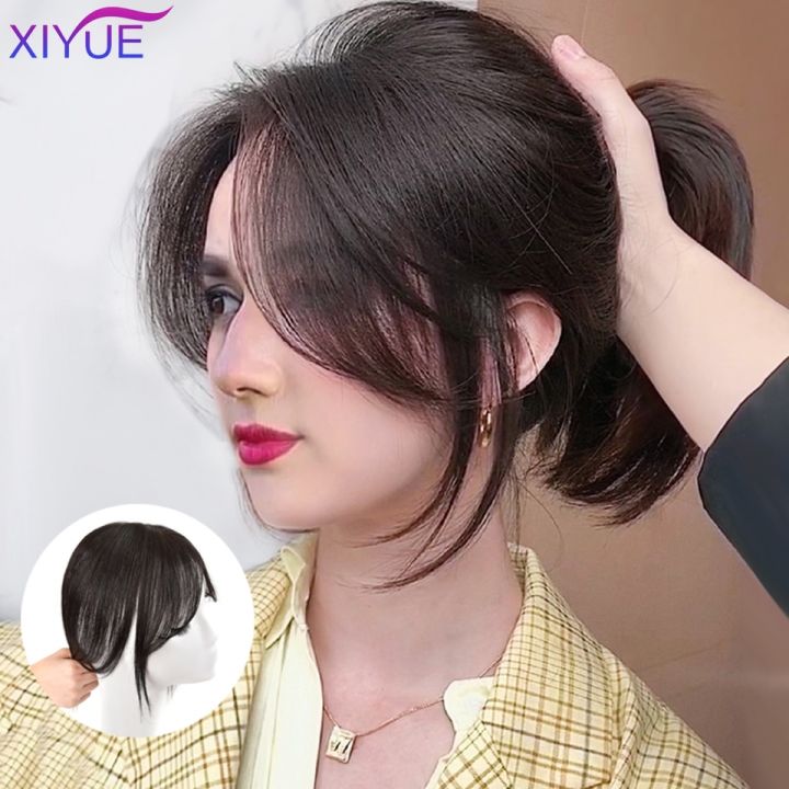 xiyue-ผมหน้าม้าสังเคราะห์ธรรมชาติต่อผมหน้าม้าของผู้หญิงกิ๊บติดผมม้ายาวตรงด้านคลิปจัดแต่งทรงผมผมหน้าม้าแบบสังเคราะห์สำหรับท็อปเปอร์กิ๊บติดผมม้า-s