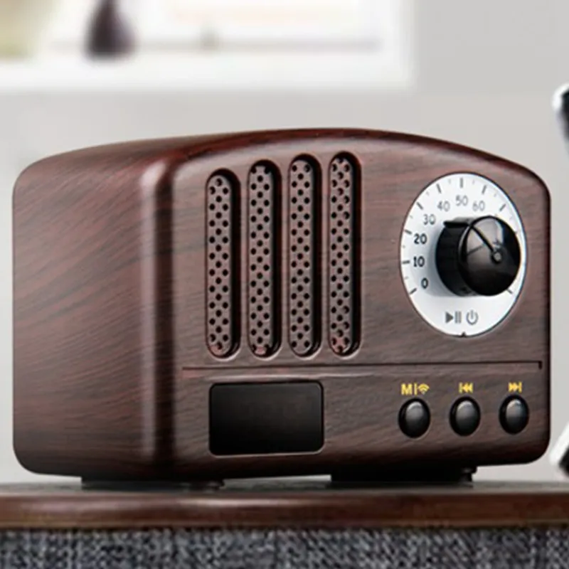 Retro Radio- Portable Speaker Classic Vintage Style Mini Size Bluetooth  Speaker with FM Radio 