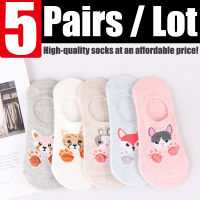 5PairsLot Women Socks Female Cotton Summer No Show Ankle Socks Animal Cartoon 3D Funny Lovely Cute Cat Students Girl Boat Socks