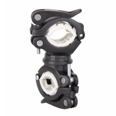 360 Degree Rotating Cycling Bike Light Double Holder LED Front Flashlight Lamp Pump Handlebar Mount Holder Bicycle Accessorie black+white
