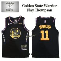 Golden State Warriors 11 Klay Thompson Reflectorized Basketball Jersey