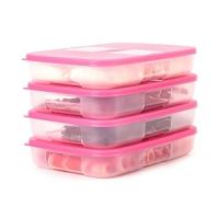 Tupperware 0.65L 1.3L กล่องแบนแช่แข็งสดตู้เย็นกล่องเก็บตู้เย็นกล่องแบนสี่เหลี่ยมของแท้