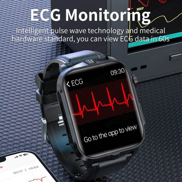 new-ecg-ppg-pulse-electrotherapy-blood-sugar-smart-watch-men-health-blood-pressure-smartwatch-sport-watches-for-men-2023-android