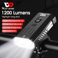 WEST BIKING ไฟหน้าจักรยานชาร์จได้,1200 Lumen USB ไฟฉาย LED กันน้ำกรอบอลูมิเนียมอุปกรณ์เสริมจักรยานไฟหน้า