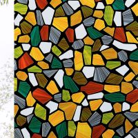 Stained Glass Window Film Privacy Static Clings Non-Adhesive Stickers for Church Anti UV