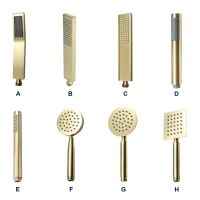 Bernicl Brushed Gold Hand Held Shower Head Bathroom Finished Brass or Stainless Steel Rain Spray Bath Handheld Heads