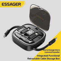 Essager 60W Caj การมองเห็น USB AC Ke TypeC ไมโครสายเคเบิลหลอดไฟ Pelbagai Fungsi Perjalanan Penyimpanan I dengan Pegang Efon ชุดหมุด