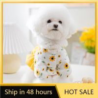 ZZOOI Pet Dress Cat Skirt Luxury High-end Teddy Bichon  Pet Clothing Dog for Chihuahua Small and Medium Dog Peach Blossom Dress Cotton