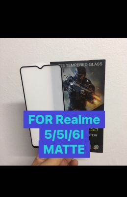 Realme 5/5I/6I Realme ฟิล์มกันรอย ฟิล์มกระจกกันรอยฟิล์มกันรอยหน้าจอ หิล์มกระจระจกกันรอยเต็มจอขอบดำแบบด้าน(MATTE)