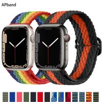 [HOT JUXLLKBKOW 514] Braided Solo Loop สำหรับ Apple Watch Band 44มม. 40มม. 45มม./41มม. 38มม. 42มม. ไนลอนปรับสร้อยข้อมือ IWatch 3 4 5 Se 6 7สาย