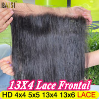 【CW】BAISI Transparent Straight HD Lace Closure Frontal 4x4 5x5 Body Wave HD Lace Frontal Closure 13x4 613 Human Hair Closures Only