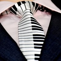 【Ready】Men S Black And White Piano Keys Necktie Slim Narrow Wedding Party Tie Gift