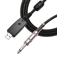 USB Guitar Andio Cable USB Male Inter To 6.35Mm (14Inch) Mono Electric Guitar Cable To PC USB Link For Guitar Accessories