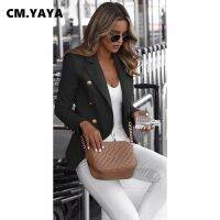 CM.YAYA Blazers for Women Solid Full Sleeve Notched Collar Single Button Slim Blazers Office Lady Fashion Clothing Autumn 2021