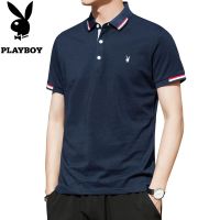 playboy เสื้อโปโลแขนสั้น แฟชั่นสำหรับผู้ชาย