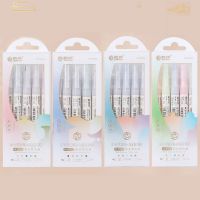 [HOT BYIIIXWKLOLJ 628]Haile ปากกาสองหัว5สี,ชุดปากกาเน้นข้อความน่ารักปากกาสีสะท้อนแสงมาการองเครื่องเขียนสำหรับงานศิลปะญี่ปุ่น