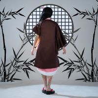 Msmay Nezuko Kamado Cosplay Costume Anime Demon Slayer Cosplay Costume Sexy Women Uniform Halloween Dress Full Set With Horn