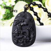 NATURAL Obsidian Dragon Phoenix จี้ Charms แฟชั่น Amulet mascots ผู้ชายผู้หญิงสร้อยคอเครื่องประดับของที่ระลึกคู่ holidayfts