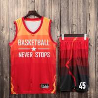 Asian Size Basketball Jersey blank college tracksuits kids men throwback basketball training jersey set Child Sports clothing