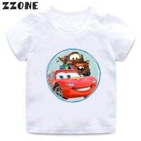 COD DDDGRYTRY เสื้อยืดลําลอง พิมพ์ลาย Pixar Lightning McQueen แฟชั่นฤดูร้อน สีขาว สําหรับเด็กผู้ชาย และเด็กผู้หญิง