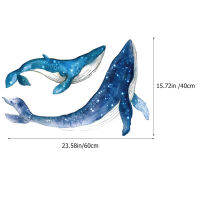 Zecetim สติกเกอร์ติดผนังกาว 1 ชุดการ์ตูน WHALE สติ๊กเกอร์เนอสเซอรี่ Ocean Wall Wall Decals