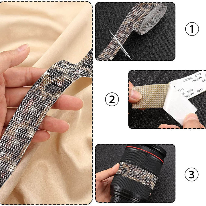 self-adhesive-rhinestone-diy-car-decoration-sticker-ribbon-row-self-adhesive-diamond-sticker-rhinestones-ribbon