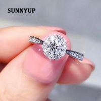 SUNNYUP การออกแบบดอกไม้ที่ละเอียดอ่อน CZ แหวนแต่งงานสำหรับผู้หญิงสีเงินวงอารมณ์เลดี้แหวนพรรคแฟชั่นเครื่องประดับหรูหรา