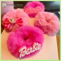 QJZN6F8XJ สีทึบทึบ ตุ๊กตาบาร์บี้ scrunchie ตุ๊กตาผ้าพลัฌ แฟชั่นสำหรับผู้หญิง เชือกรัดผม ที่มัดผม อุปกรณ์เสริมผม ยางรัดผม สำหรับผู้หญิง