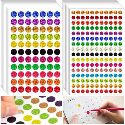 Classroom Papers Office Color Coding Stickers Shiny Circle Glitter