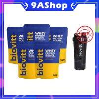 แพ็ค 5 ซอง แถมฟรี แก้วเชคbiovitt Whey Protein Isolate เวย์โปรตีน ไอโซเลท รสนมจืด (224 กรัม) เสริมกล้ามคมชัด อร่อย เข้มข้น โปรตีน 27 กรัม